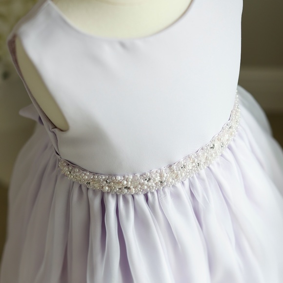 Lilac Lavender Dress Organza Satin Flower Girl Special Occasion Girl's size 3T - Picture 5 of 5